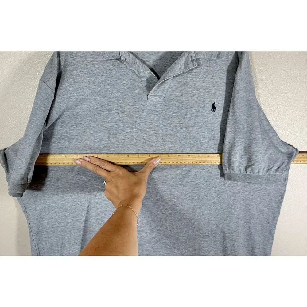 Vintage Polo Ralph Lauren  Classic Fit Cotton Collared Grey Polo Shirt Men's XXL